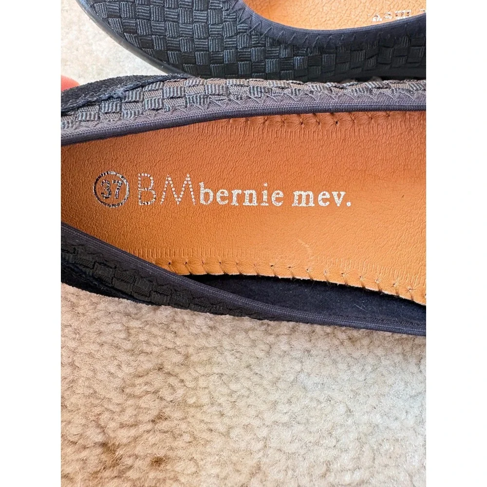 Bernie‎ Mev Catwalk Black Woven Ballet Flats Women Size 37 Slip On Comfort Shoes